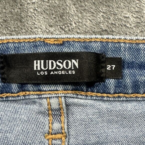 Hudson Jeans Womens 27 Blue Barbara Super Skinny Distressed Mid-rise Denim - Picture 5 of 15